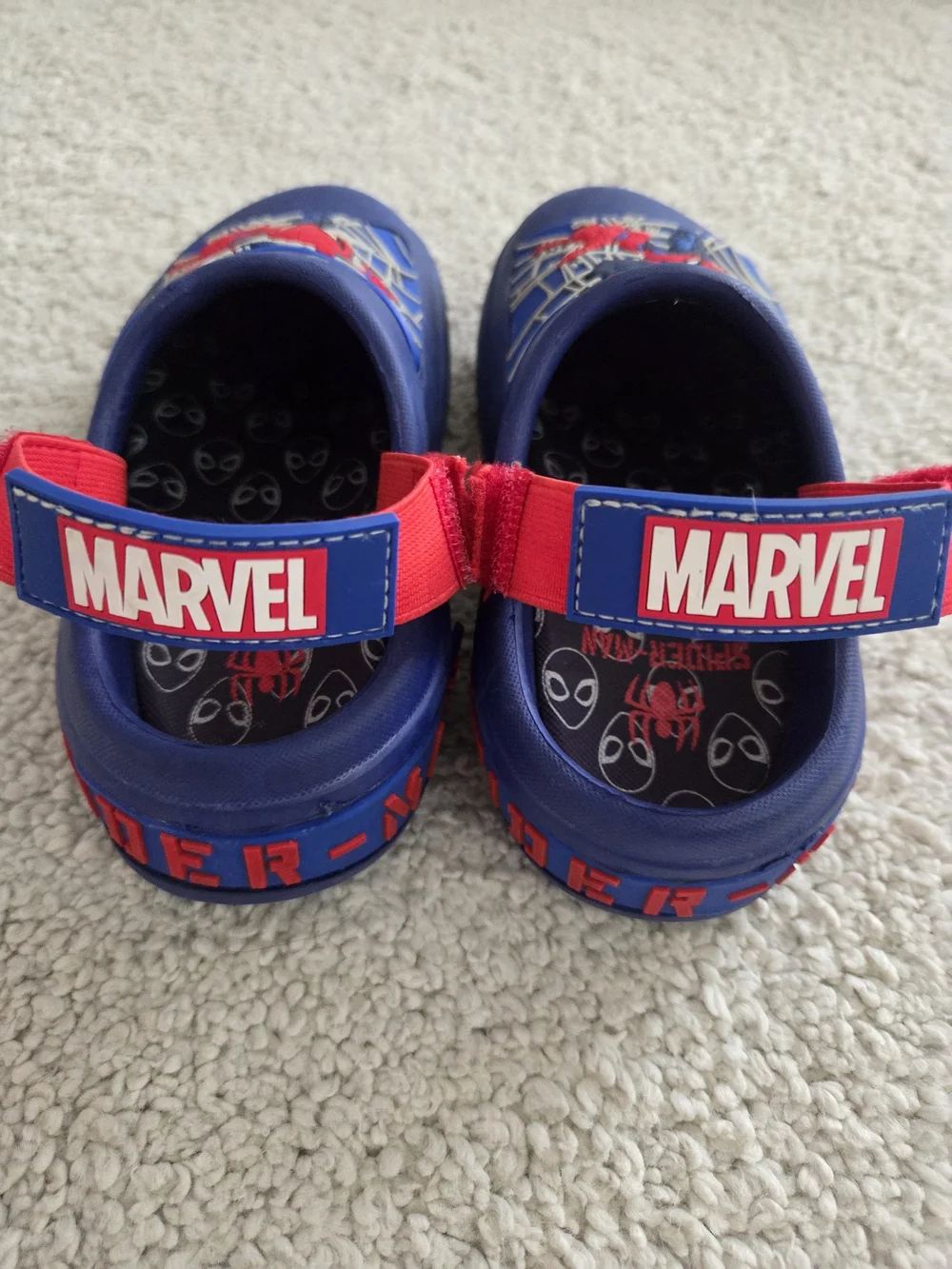 Spiderman Kids' Blue and Red croc style Size 10